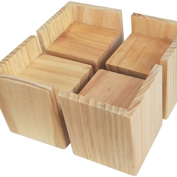 Wood Furniture Risers for Desk, Bed, Table, etc. - Set of 4 - Picture 2 of 5